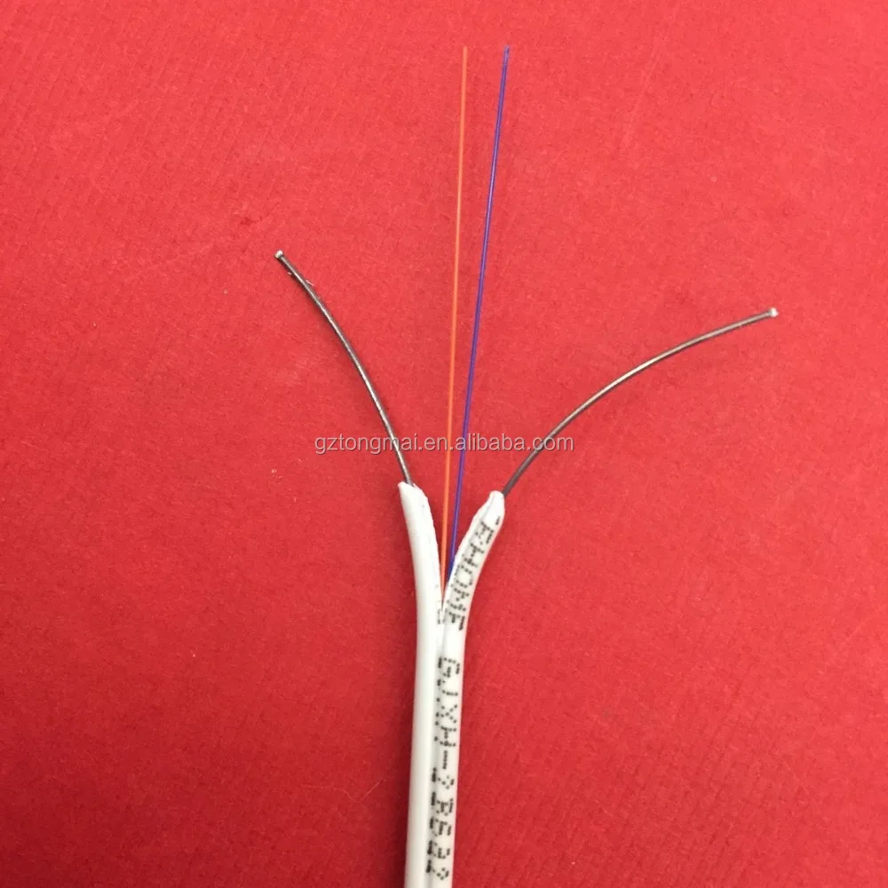 Ftth drop cable GJXH 2 core fiber optic cable G657A