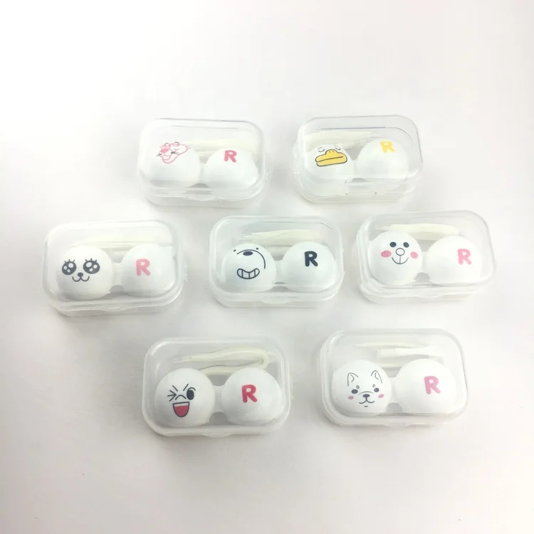 Cheap  Mini  cute 3D anime cosplay Contact Lens Cases accept LOGO printing on case P-1001