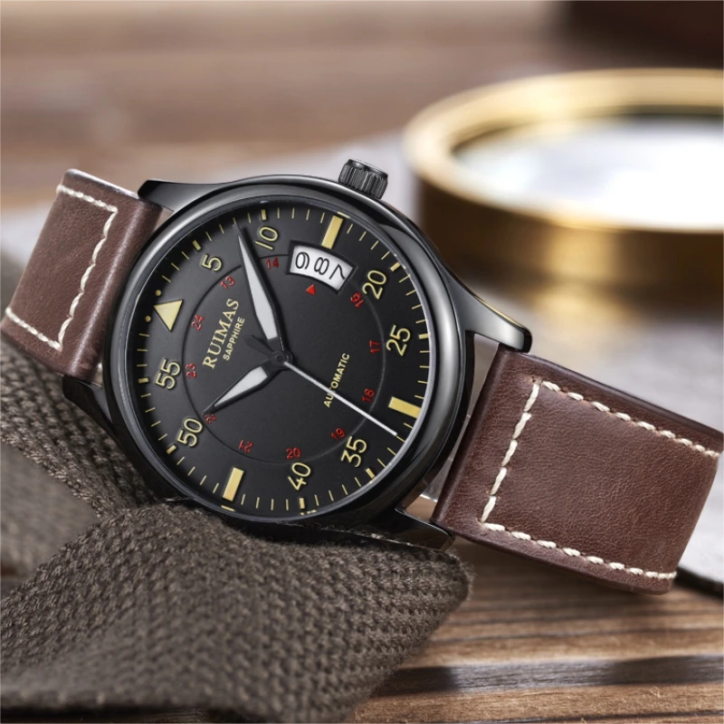 Wristwatches luxury  mens watches chronograph japan miyota automatic movement watch custom mde luxury men watch