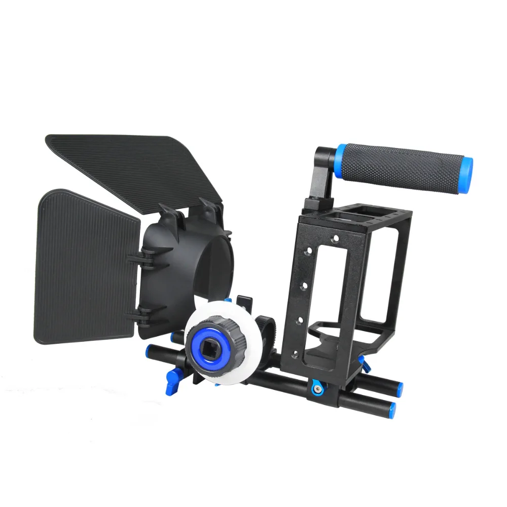 YELANGU Portable DSLR Mini Camera Cage Shoulder Mount Rig Kit C100 Contain Follow Focus Matte Box Support Universal Cameras