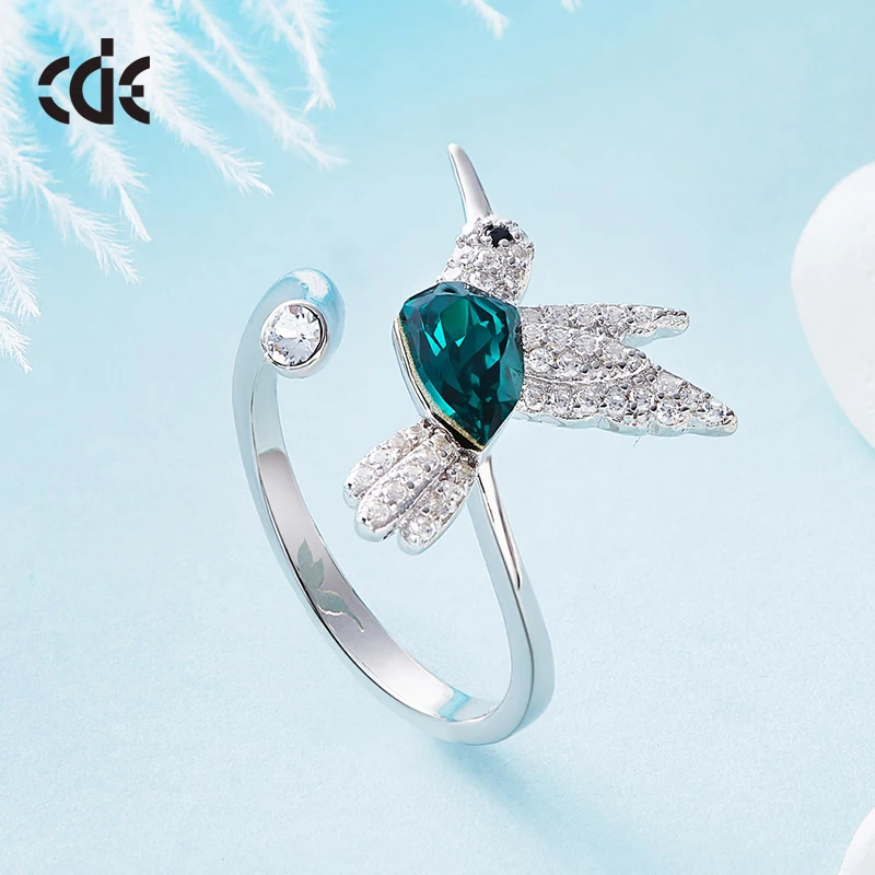 Bague 925 Branded Jewellery Crystal Bird Silver Ring For Women
