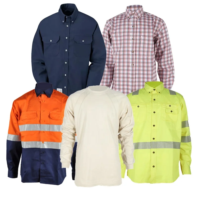 NFPA 2112 UL arc rated FR advanced anti fire fire proof Fire Flame Resistant retardant Uniform Shirt plaid henley shirt