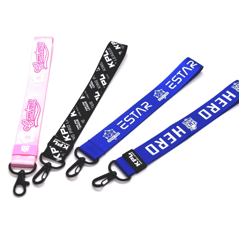 Fashionable games custom print giveaway wrist lanyard strap for key