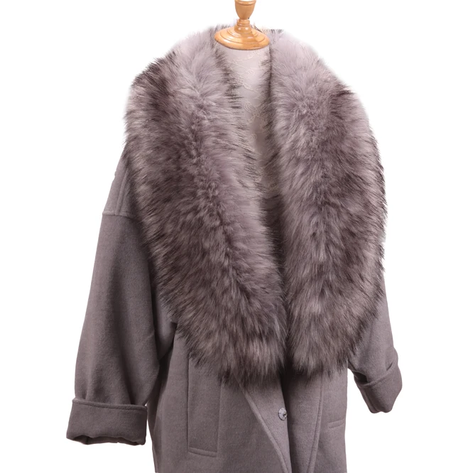 
Factory Direct Supply Long Style Detachable Fox Fur Shawl Collar 