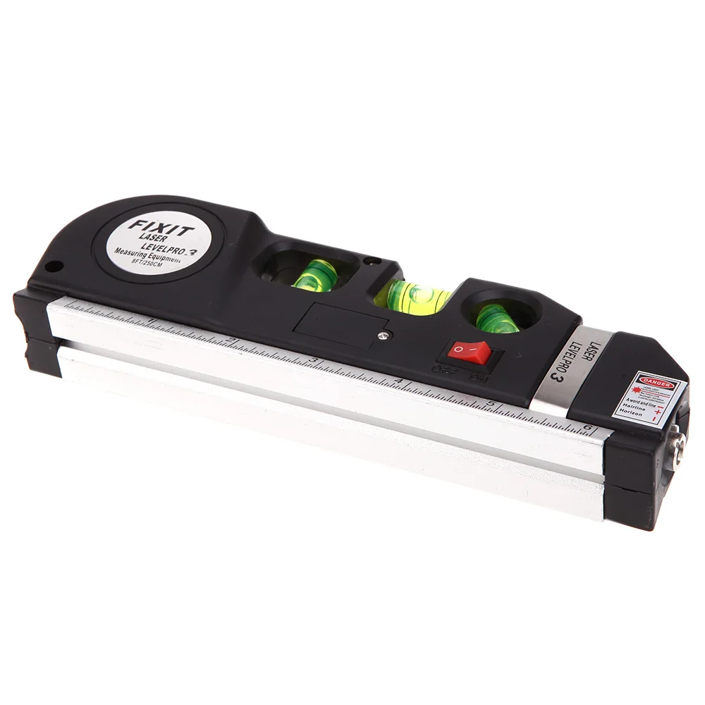JY-03 8 FT 2.5m Measuring Tape Laser Level Pro3 Measuring Equipment with 3 Way Level Bubbles and Laser Power On/Off Nivel Level