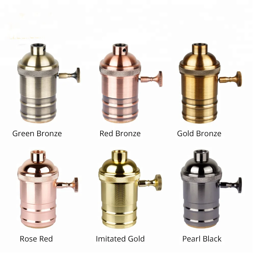 Vintage edison bulb brass aluminum metal ceramic lamp holder e27 holders