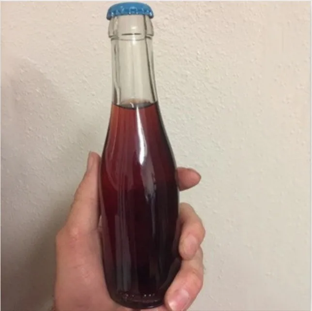 187ML clear mini champagne glass bottle 6.32oz wine glass bottle wholesale glass bottle with crown cap