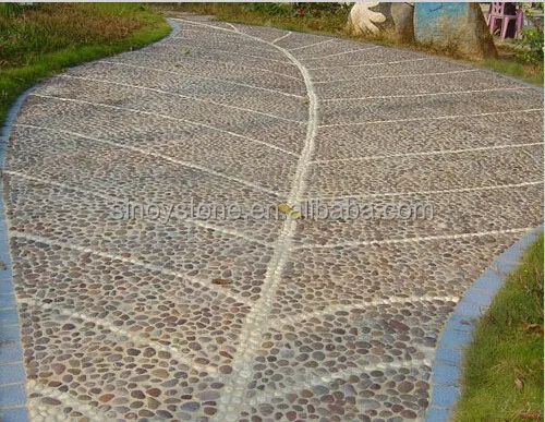 river pebble tiles landscaping natural glowing stone