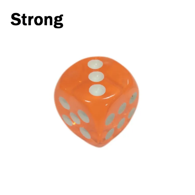 Plastic 16MM Rounded Corners Multi-Colors Transparent Dice