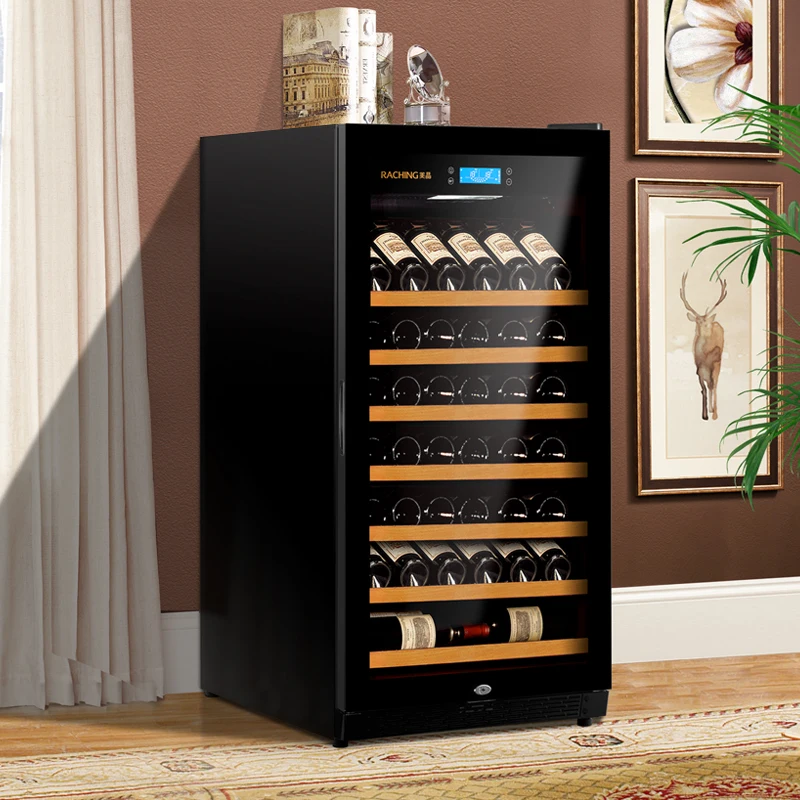 Factory Direct Offer Raching Non-electroplated piano paint Solid Wooden Wine Cabinet For Red Wine And Champagne White wine
