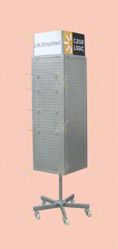 отдельно стоящие металла pegboard висит ти ролики вращающимися стенда