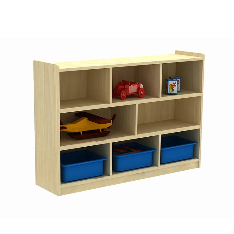 Dinosaurs World style kindergarten kids wooden furniture toy storage for indoor playground