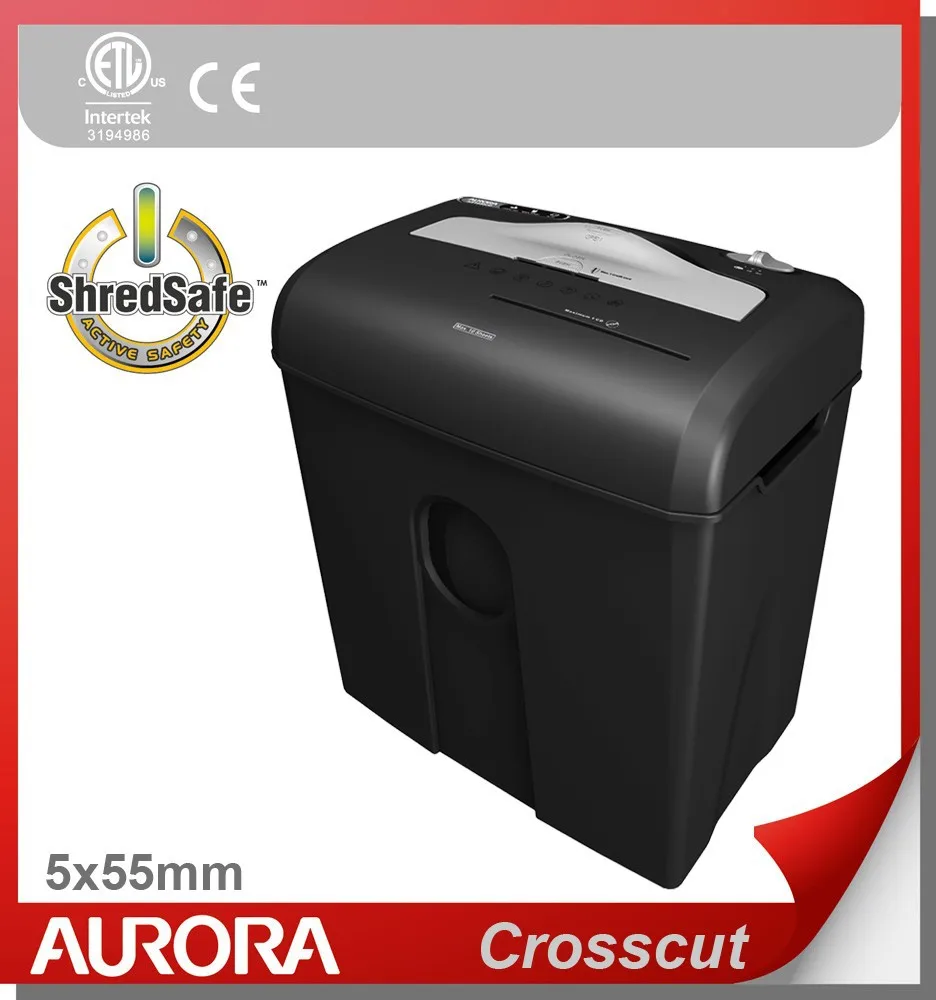 Aurora AS1030CD Plastic Paper Shredder, 10sheet (A4) cross cut 5x55 mm ,Medium Duty Shredding machine for Office & SOHO