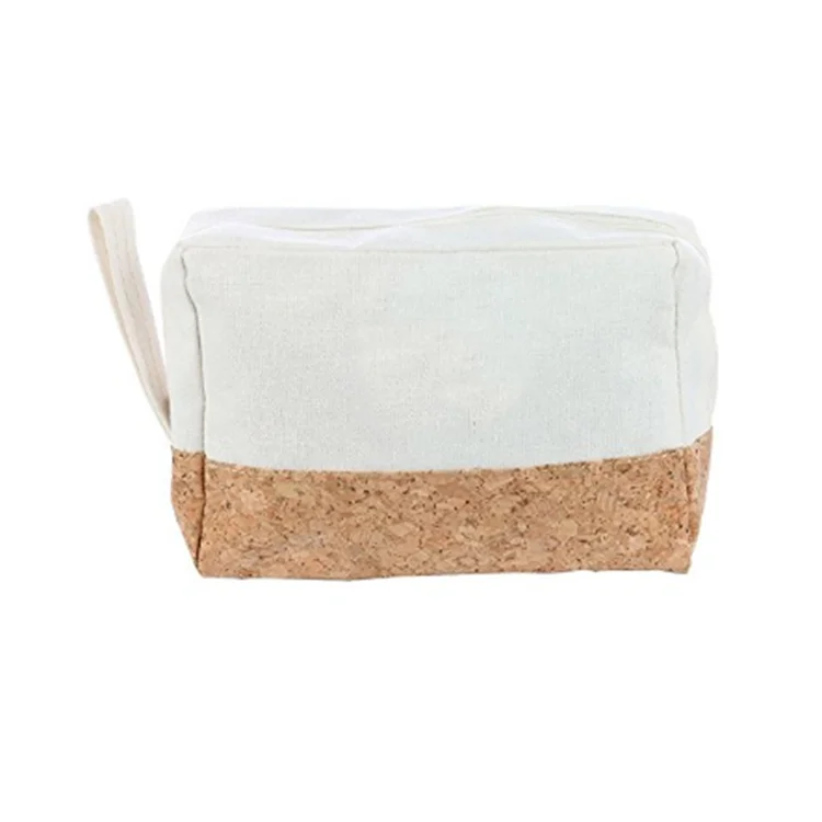 Trend eco-friendly canvas cork pouch bags glitter cork cosmetic bags