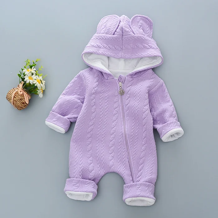 
YY10044A Infant children romper 0-1 year old baby bunny rabbit ears with an inclined zipper jumpsuit 