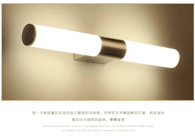 Simple design color-changing acrylic led bathroom mirror light