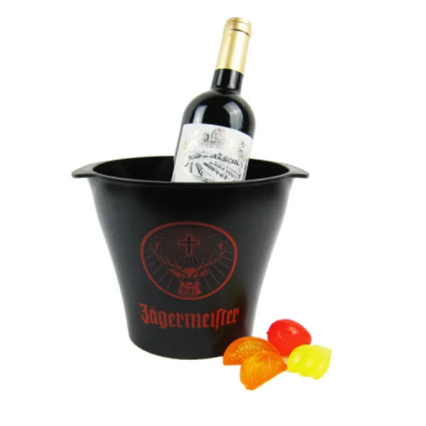 HY7037  1.5L Square Customized Transparent Plastic Beer Ice Bucket With Handle (size:13*13*14.8cm)