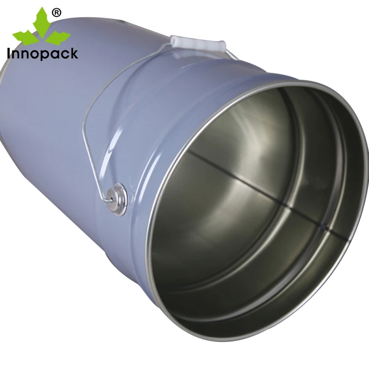 
25L metal bucket with flower lid and handle for paint or chemical packing 