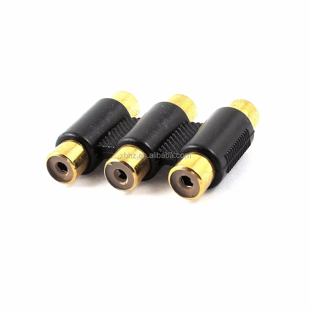gold 3 RCA Female to 3 RCA Female Audio Video AV Adapter Connector/ triple RCA adaptor