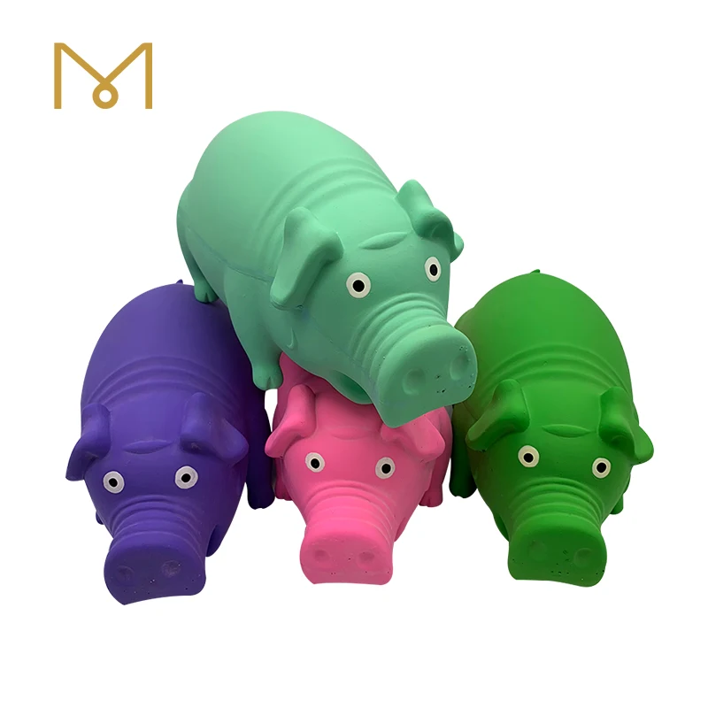 manufacturer wholesale squeak toys pig shaped soft latex rubber pig dog chew toy