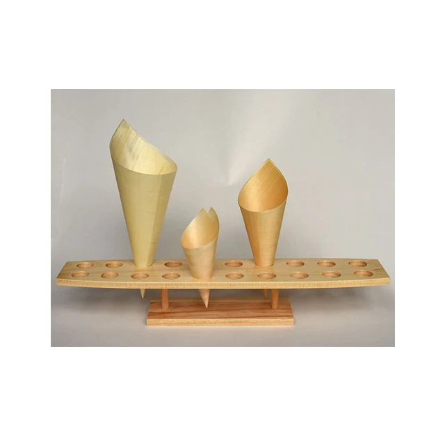 China manufacturer biodegradable wooden products disposable pine ice cream cup cone