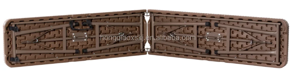 183cm Rattan Folding Bench, 6ft Portable Wicker Bench, Outdoor Plastic Rattan Furniture