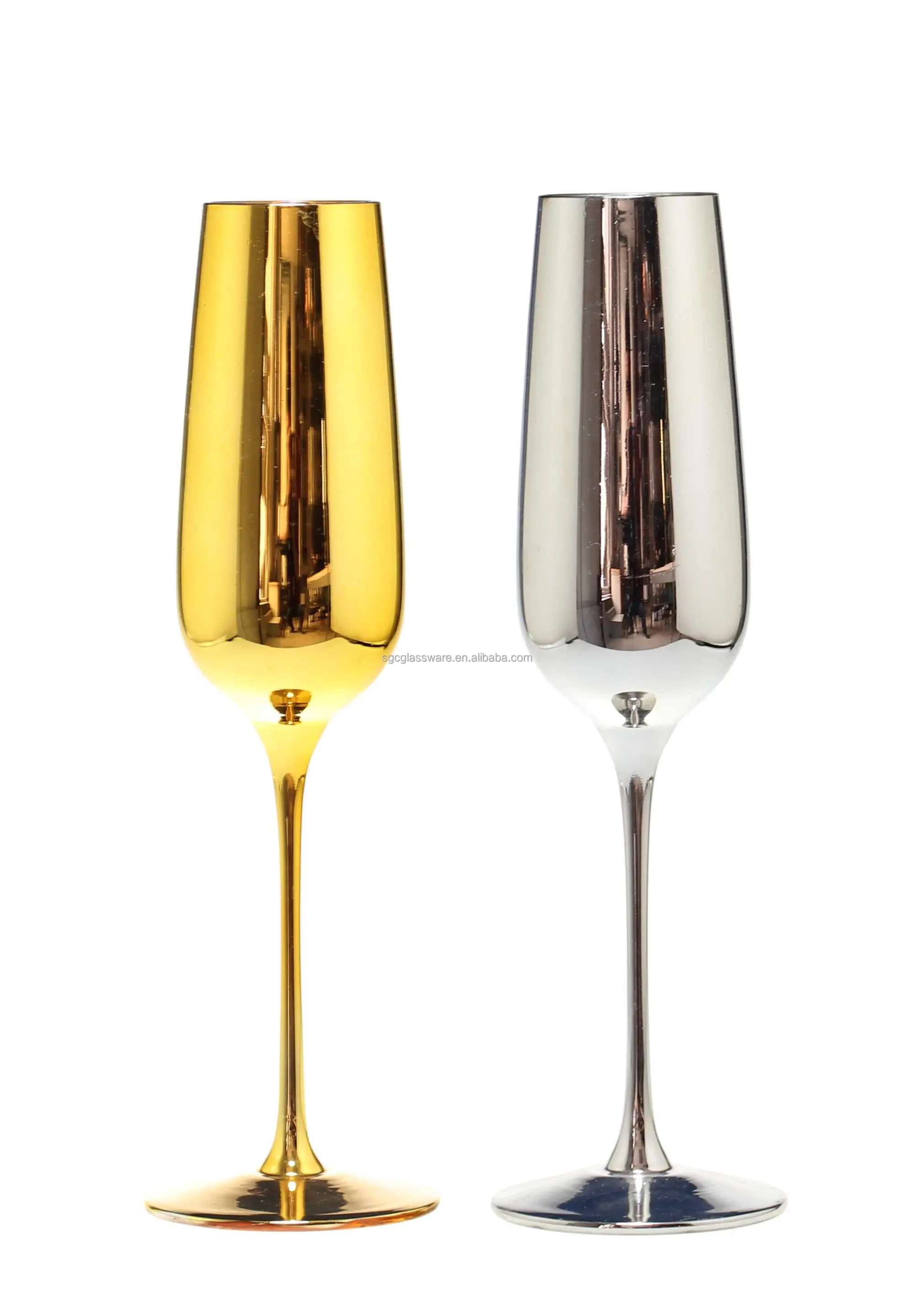 SXGC metallic silver champagne flute
