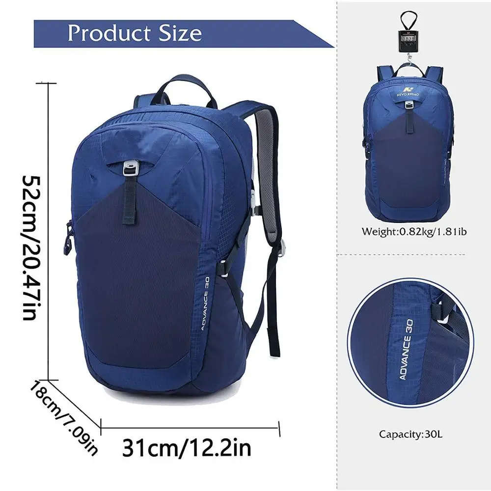 High Quality Multipurpose Nylon Water Resistant Breathable Lightweight Hiking Travel Laptop Backpack for Student Men and Women