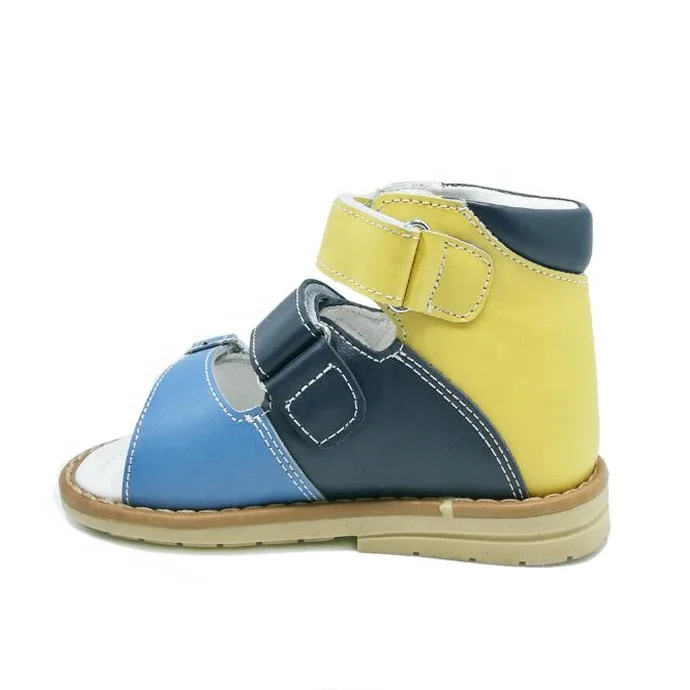 Европейский стиль, оптовая продажа, детская ортопедическая обувь с поддержкой свода стопы, детские кожаные сандалии