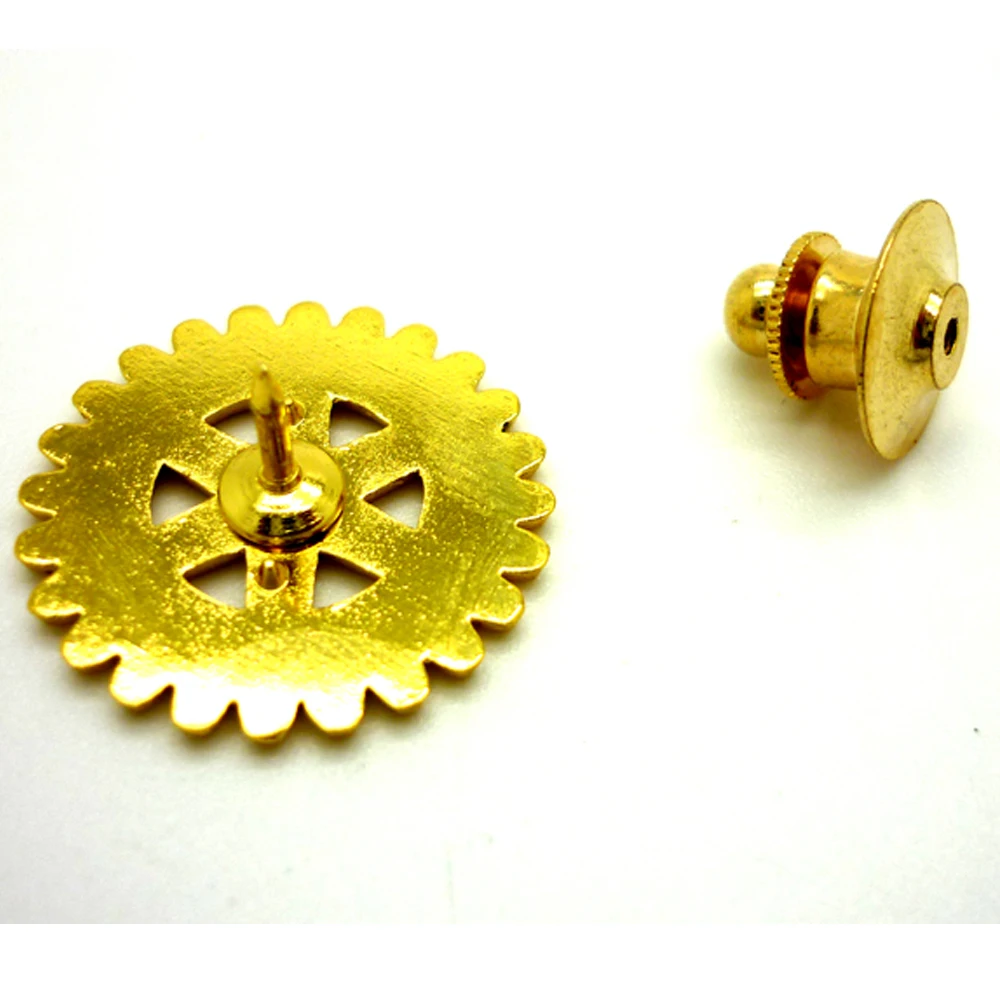 
Gold Plated Custom Logo Serrated Edge Cut Out Lapel Pins Badges Rotary Pin For Wholesale 