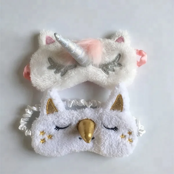 
Unicorn Sleeping Mask Cute Unicorn Horn Soft Plush Blindfold Eye Cover for Women Girls 