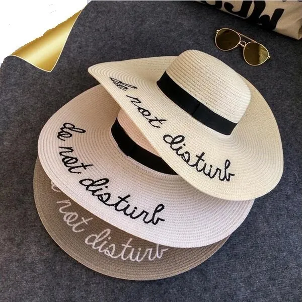 Wholesale custom  fashion foldable wide brim summer women  floppy sun hat straw beach