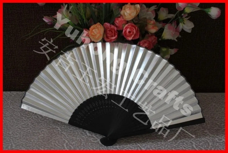 
Japanese Gold and silver color bamboo paper fan promotionally 