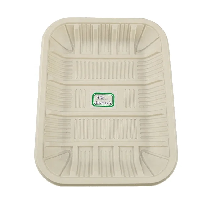 EcoNewLeaf 9.5 inch custom food trays biodegradable disposable food grade plastic meat trays