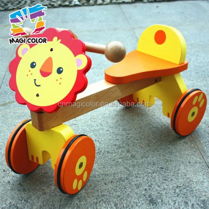 2016 wholesale kids wooden lion toy car,fashion children wooden lion toy car,hot sale wooden lion toy car W16A025