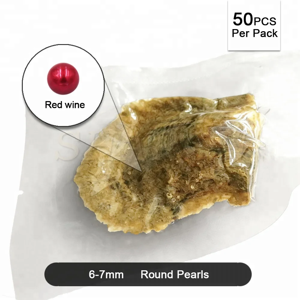 Christmas AAA Jewelry 6-7mm Akoya Oysters with Round Red Wine Natural Cultured Pearls