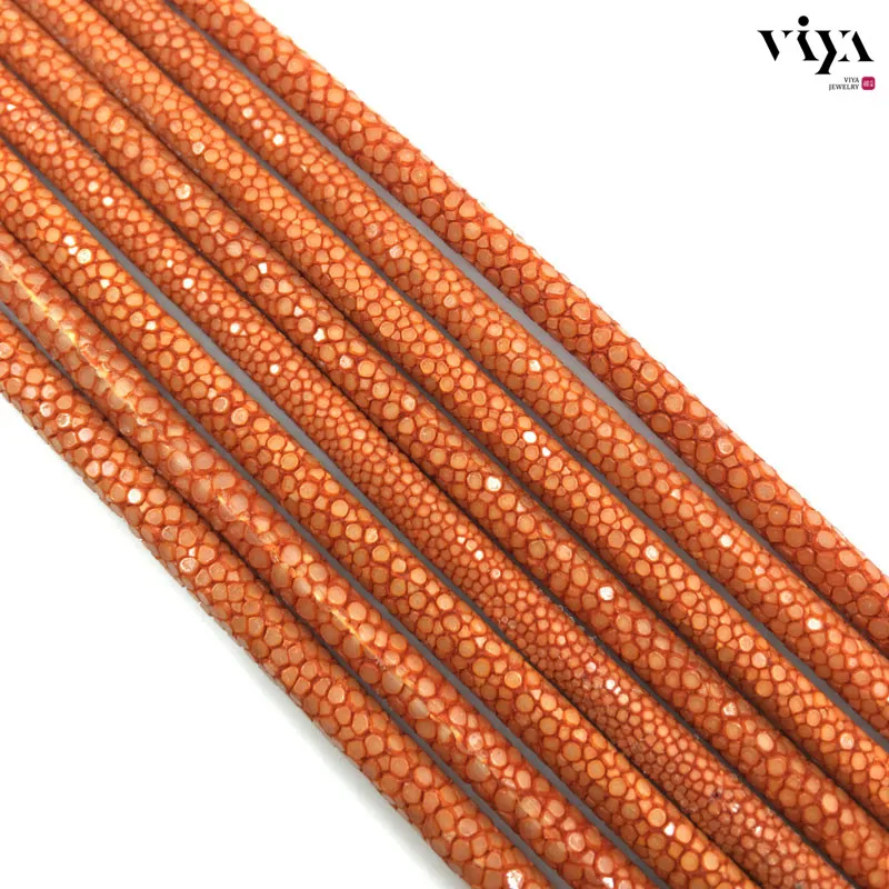 High End Quality Genuine Orange Color Stingray Leather Cord For jewelry component