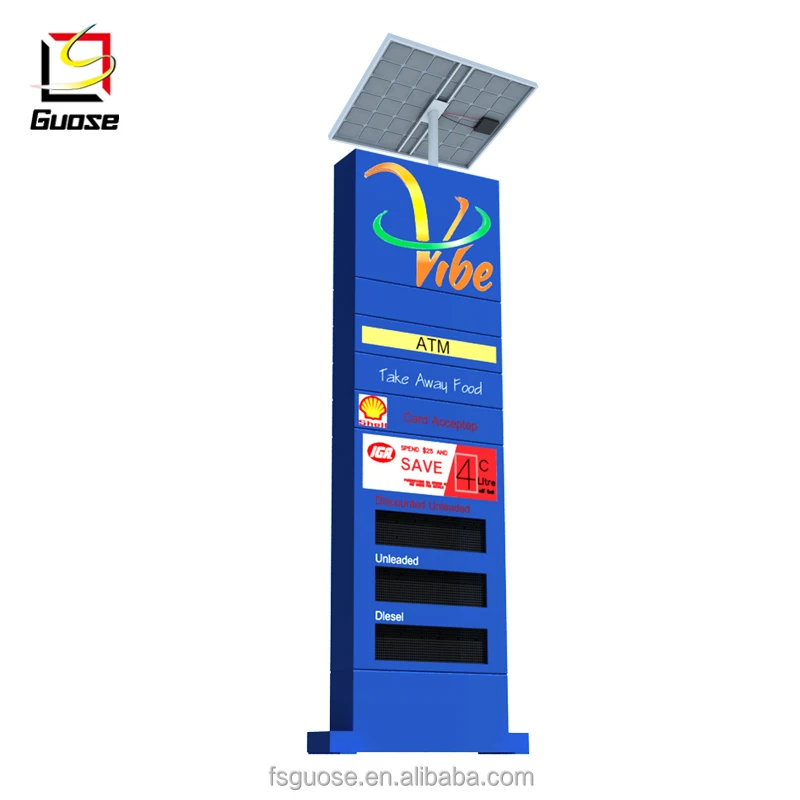 solar powered exit signs led gas price service station equipment