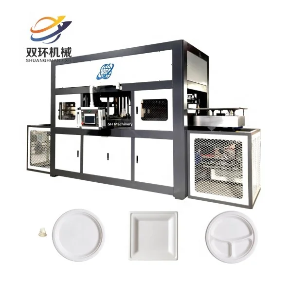 Molded Fiber Packaging Square Plate 6/8/9/10 inch Making Machine Pulp Molding Equipment supplier