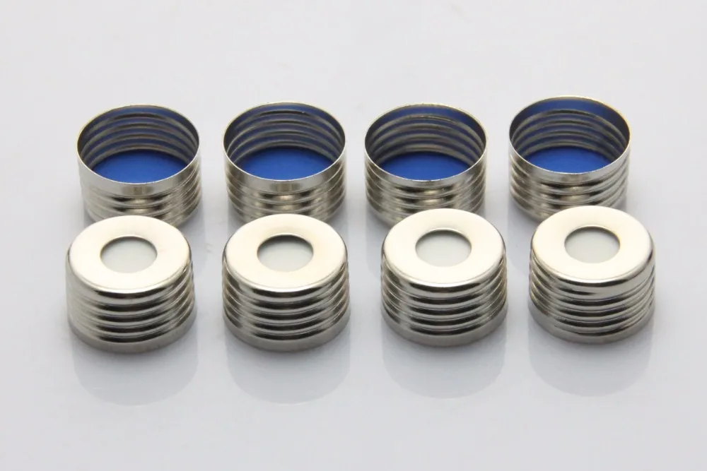 18mm Silver Open Top Magnetic Screw Cap with 18-400 septa
