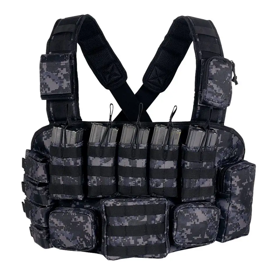 Tactical Adjustable  Chest Rig, Coyote Combat Vest,  Modular Assault  Chest Rig With Magazine Pouches