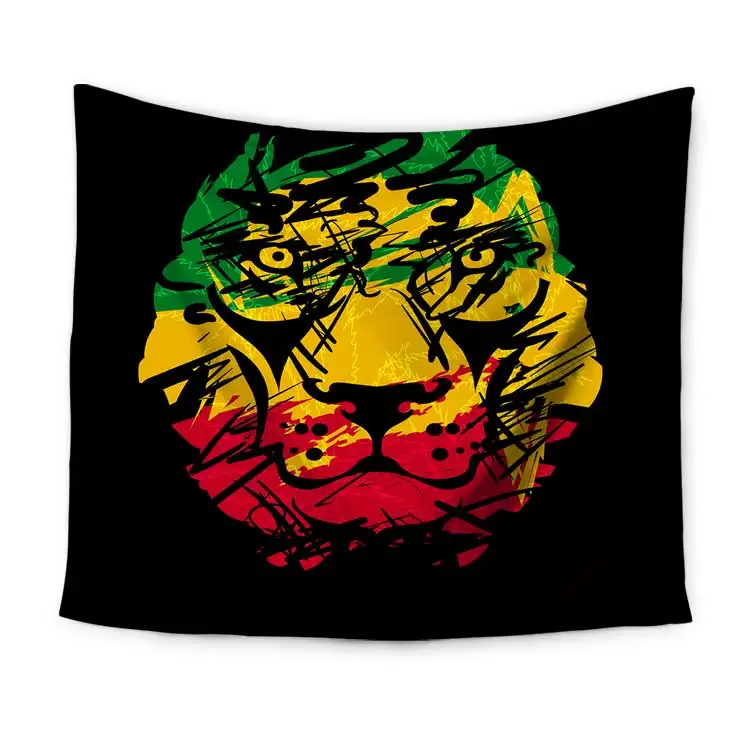  Прямая поставка из Китая настенный гобелен с принтом Rasta Lion King Size на
