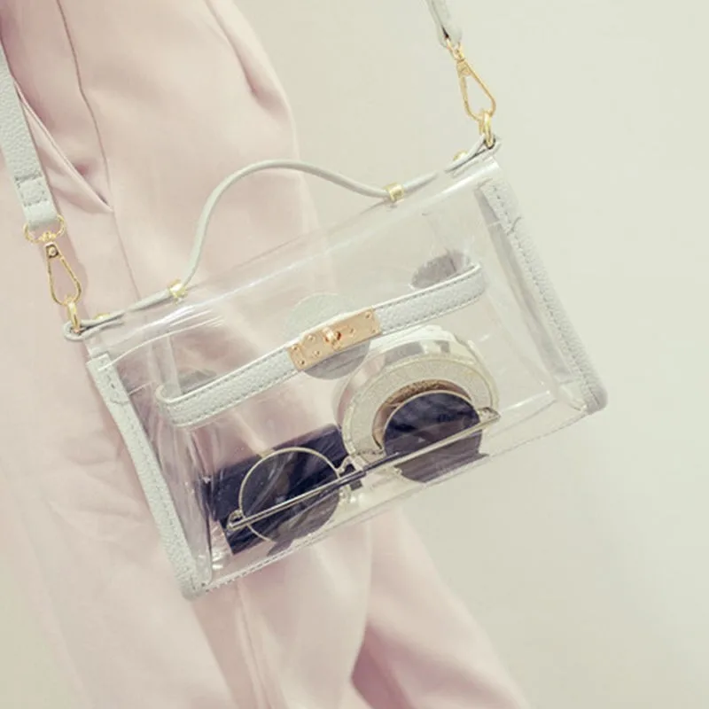 2019 Women Transparent Shoulder Bag portable PVC Handbag Tote Shoulder Bag Crossbody Bag