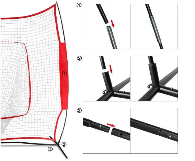 Baseball Softball Practice Net  for Hitting, Pitching, Batting, Fielding and Catching, Portable Backstop Training Aid