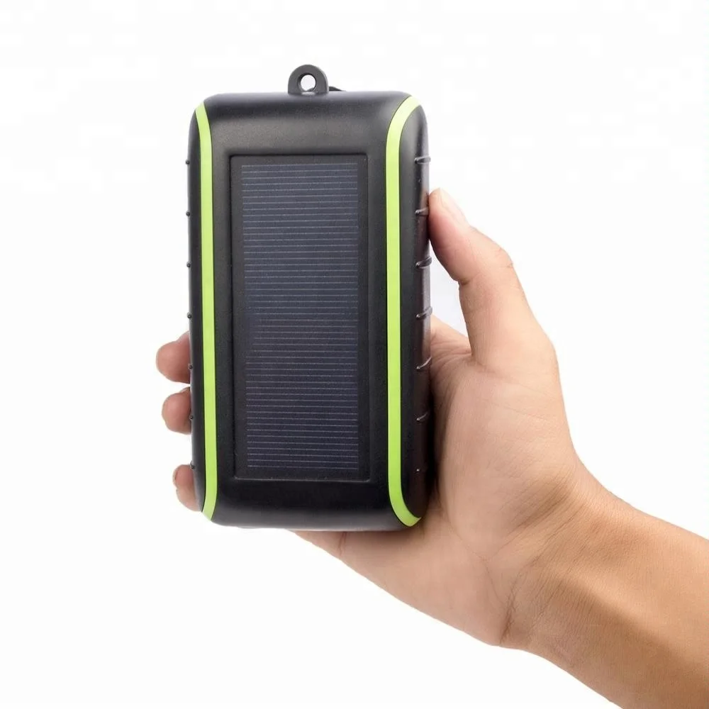 10000mah Hand Crank Dynamo Mobile Charger LED Flashlight Portable Solar Panel Power Bank