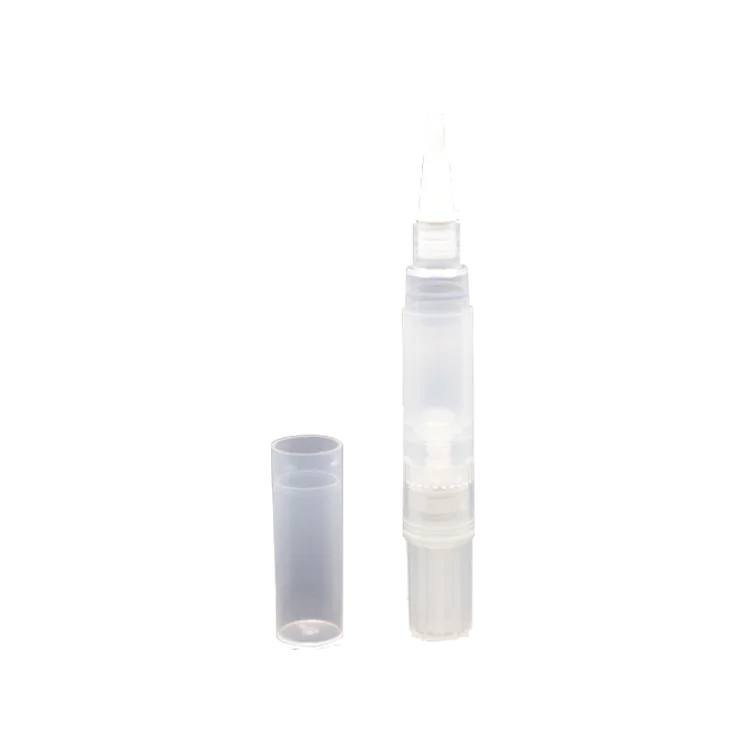 Good quality cosmetic click twist lip gloss pen with brush applicator