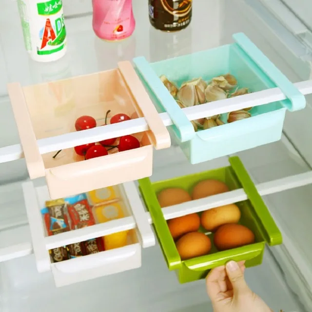 Slide Kitchen Fridge Freezer Space Saver Layer Under Shelf Holder Storage Rackn Storage Holder