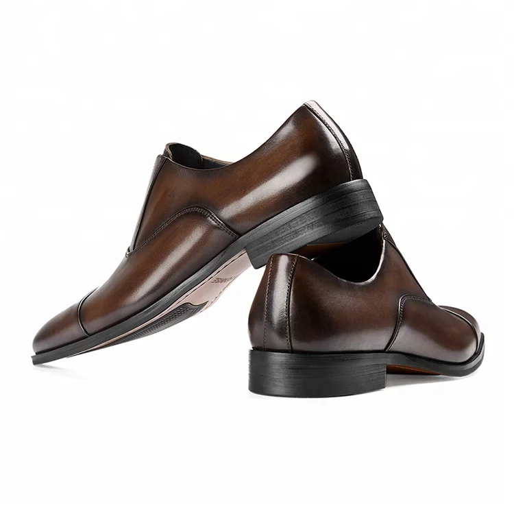 
OEM factory wholesale wedding Height Increasing dress shoes brown color 