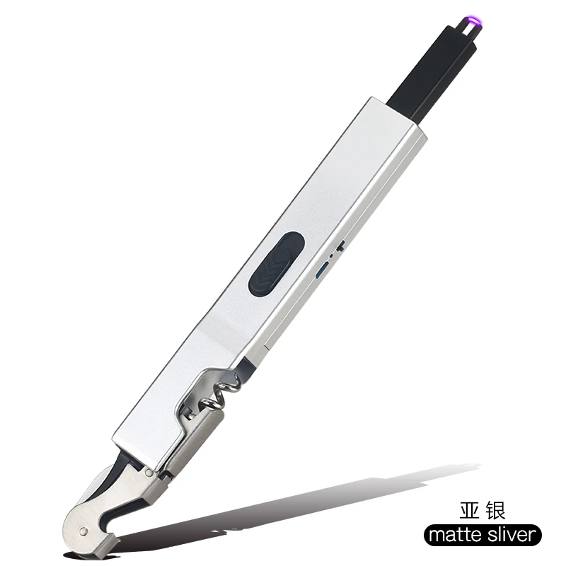 multi functional arc bbq lighter  USB rechargeable with opener and knife