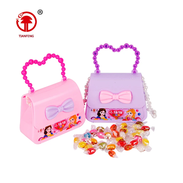 2019 new products toy candies cheap candy jelly bean toys plastic bag girls bag toy with candy